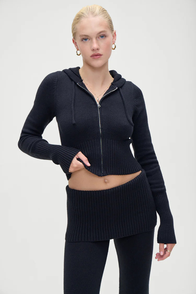 Aimee Zip Up Hoodie Black