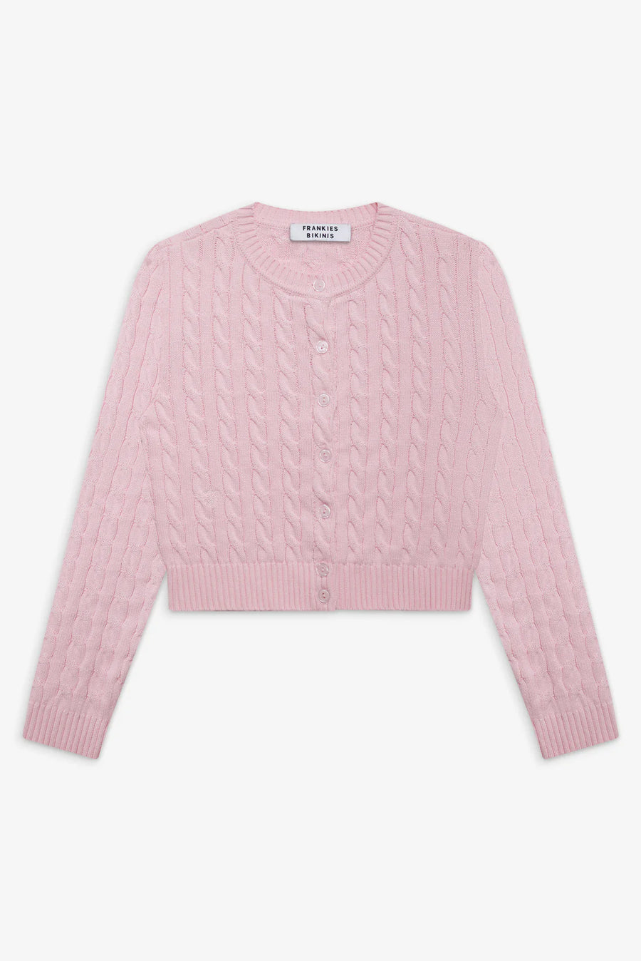 Dudley Cable Knit Cardigan Pink